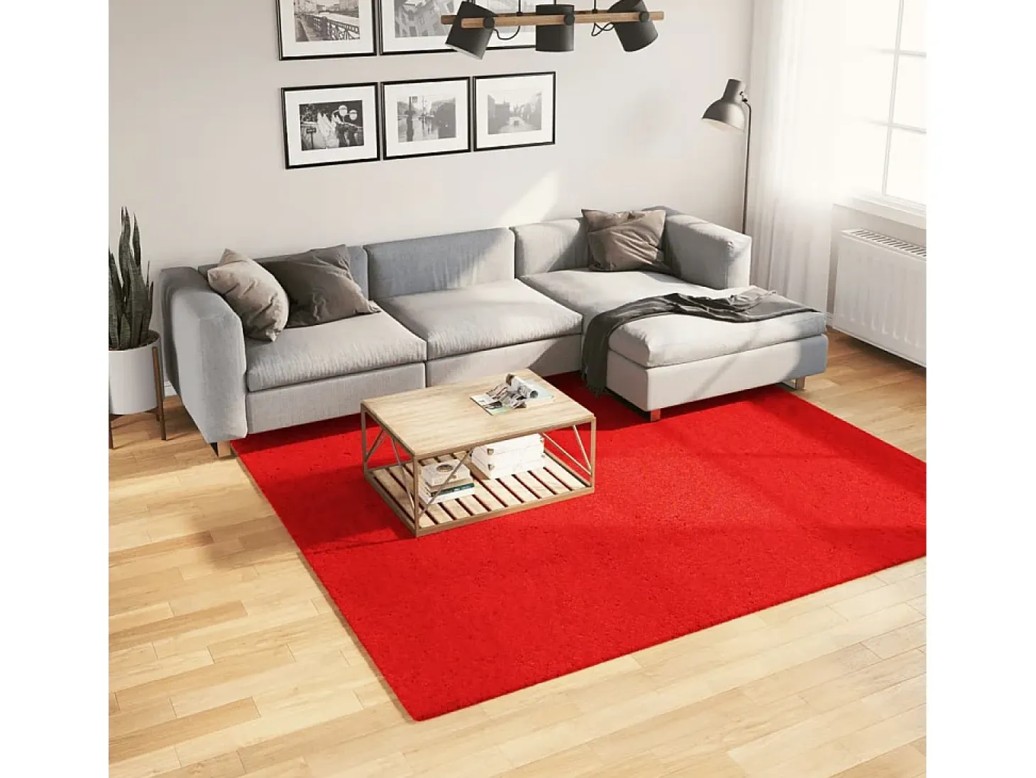 Prolenta Premium - Alfombra de pelo corto suave lavable HUARTE rojo 240x240 cm