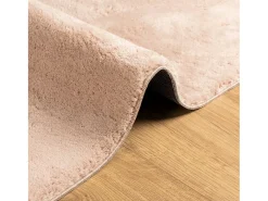 Prolenta Premium - Alfombra de pelo corto suave lavable HUARTE rosado 80x250 cm