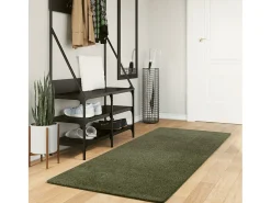 Prolenta Premium - Alfombra pelo corto suave lavable HUARTE verde bosque 80x200 cm