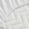 Protector colchón acolchado algodón antialérgico 135x196 cm blanco