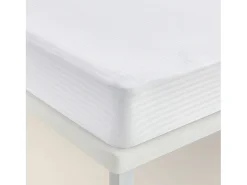 Protector colchón algodón 135x196 cm antiencogimiento para 32 cm blanco