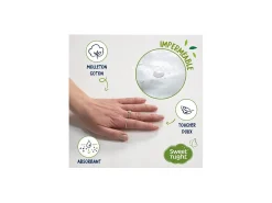 Protector de colchón impermeable antiácaros Greenfirst - 80 x 190/200 cm - Blanco Molleton 100% algodón