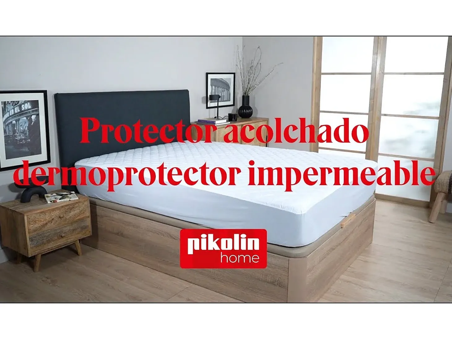 Protector de colchón 90x196cm| PIKOLIN HOME| Aloe Vera| Hasta 32cm