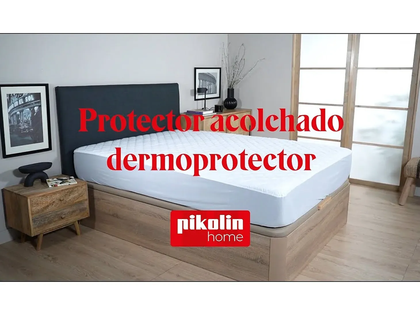 Protector de colchón 90x196cm| PIKOLIN HOME| Aloe Vera| Hasta 32cm