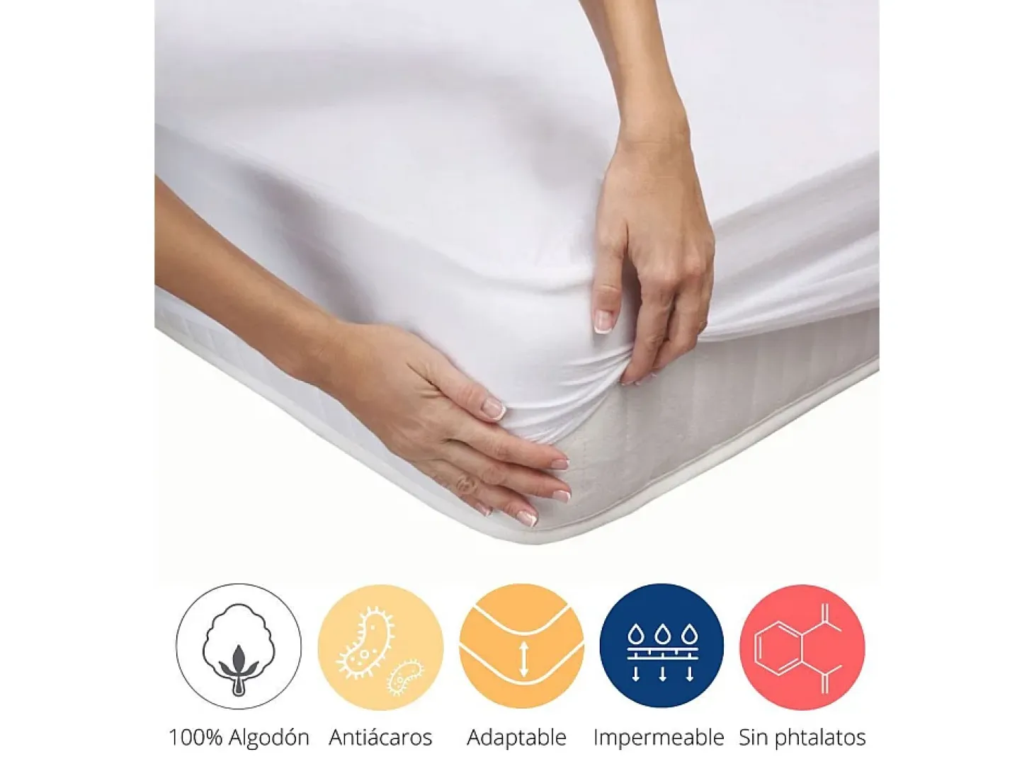 Protector impermeable de 90x190-200 cm de algodón rizo de alto gramaje en blanco Vent