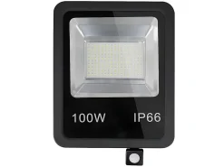 Proyector De Con Sensor Y Estanco Ip66 Negro De La Serie Olivino