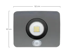Proyector LED 10W Ultraslim de Exterior IP65 con Sensor Crepuscular y Movimiento Orientable Aluminio 4000K 7hSevenOn