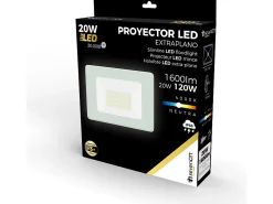 Proyector LED 20W Ultraslim de Exterior IP65 Orientable Blanco 4000K 30000H 7hSevenOn