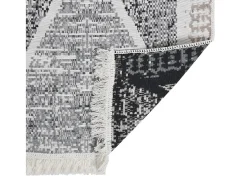 Pylenor Alfombra de algodón negra y gris 120x180 cm