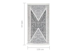 Pylenor Alfombra de algodón negra y gris 120x180 cm