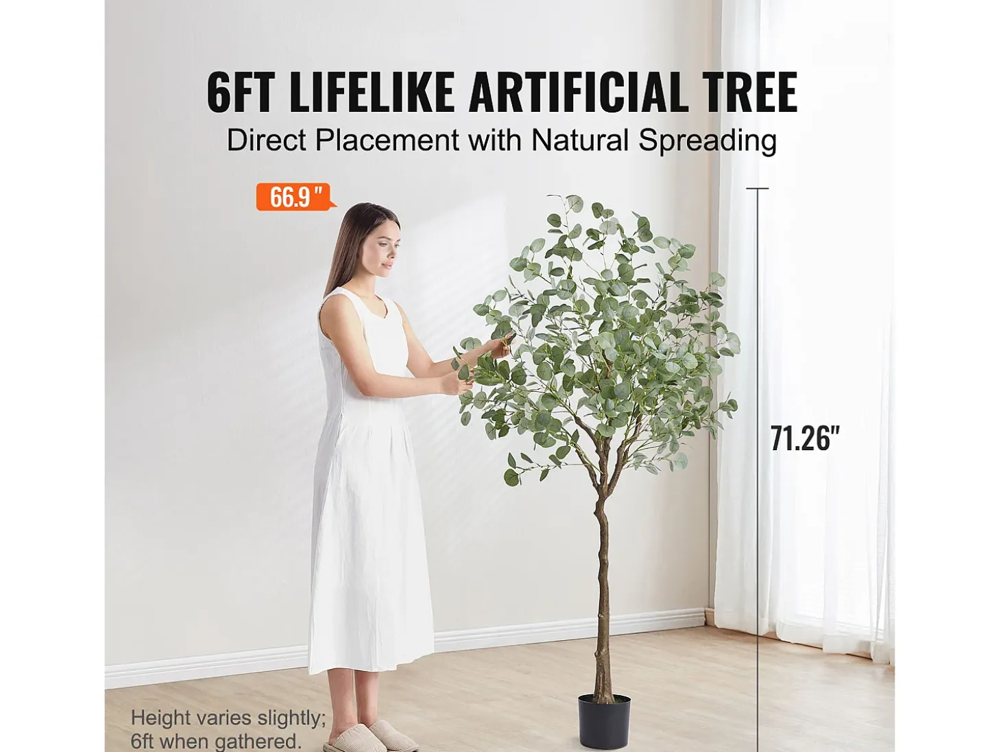 Árbol Artificial SucceBuy 181 cm, Planta Artificial PE, para Casa Oficina Centros Comerciales Interior Exterior