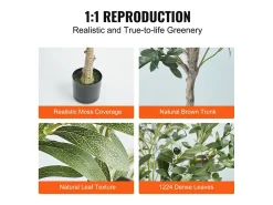 Árbol Artificial SucceBuy 179 cm, Planta Artificial PE, para Casa Oficina Centros Comerciales Interior Exterior
