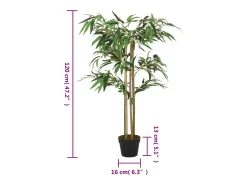 Árbol de bambú artificial con 760 hojas verde 120 cm ES115361