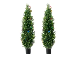 Árboles Artificiales, SucceBuy - Paquete de 2 Topiarios Artificiales de Cedro de 150 CM, Resistentes a Los Rayos UV para Decoración de Interiores y Exteriores