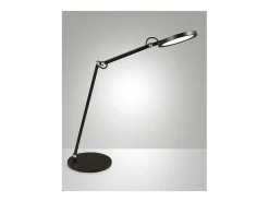 Regina - Lámpara de mesa ajustable Fabas Luce negra - LED táctil de 9 W integrado, regulable, CCT (3000K, 4000K, 5000K, 6000K)