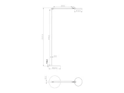 Regina - Lámpara de pie LED orientable de metal negro H.135 cm Fabas Luce - Luz LED integrada de 9 W CCT (3000K 4000K 5000K 6000K)