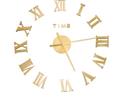 Reloj 3D de pared con diseño moderno dorado 100 cm XXL ES308166