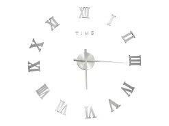 Reloj 3D de pared con diseño moderno plateado 100 cm XXL ES763204
