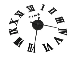 Reloj 3D de pared con diseño moderno negro 100 cm XXL ES405481