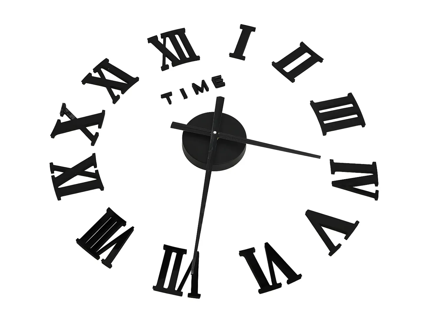 Reloj 3D de pared con diseño moderno negro 100 cm XXL ES405481