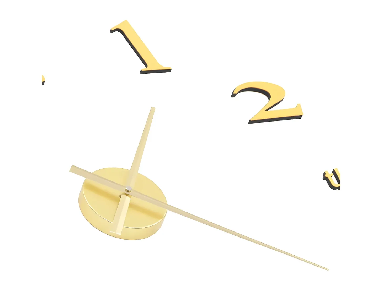 Reloj 3D de pared con diseño moderno 100 cm XXL dorado ES897079