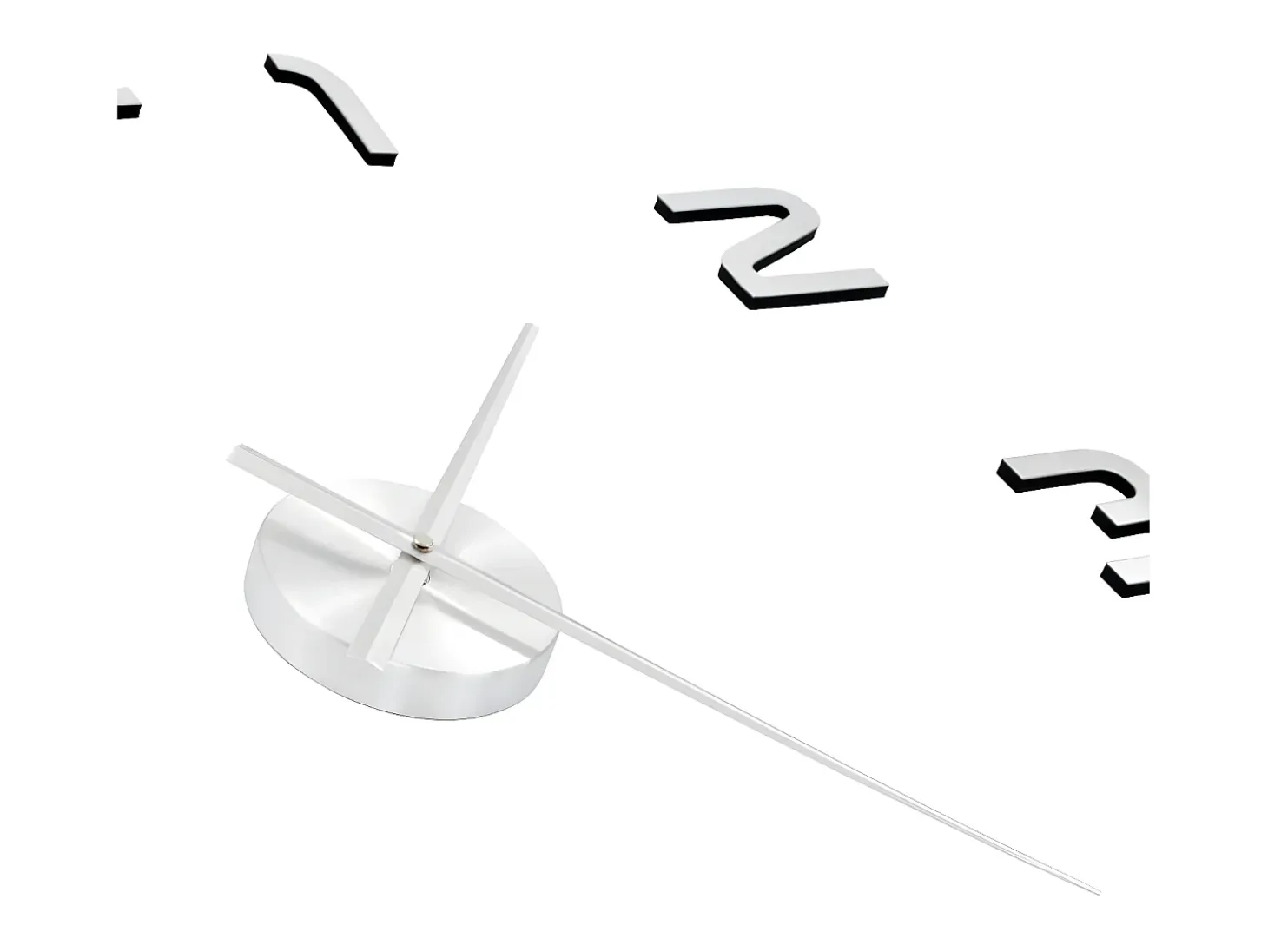 Reloj 3D de pared con diseño moderno 100 cm XXL plateado ES798058