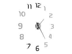 Reloj 3D de pared con diseño moderno 100 cm XXL plateado ES798058
