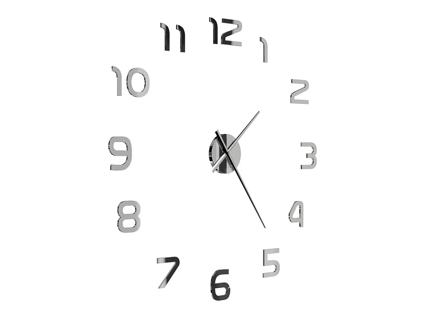 Reloj 3D de pared con diseño moderno 100 cm XXL plateado ES798058