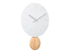 Reloj de pared Arlo péndulo - Blanco - Ø30cm