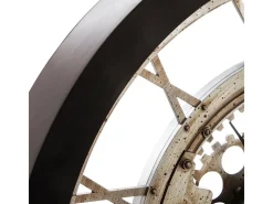 Reloj de pared circular con mecanismos negro/dorado 61x61x7 cm