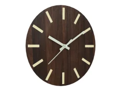 Reloj de pared con escalas y agujas luminosas marrón Ø30 cm ES778478