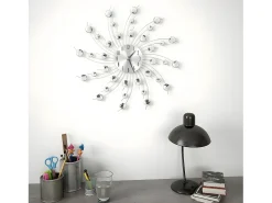Reloj de pared con movimiento de cuarzo 50 cm plateado ES855022