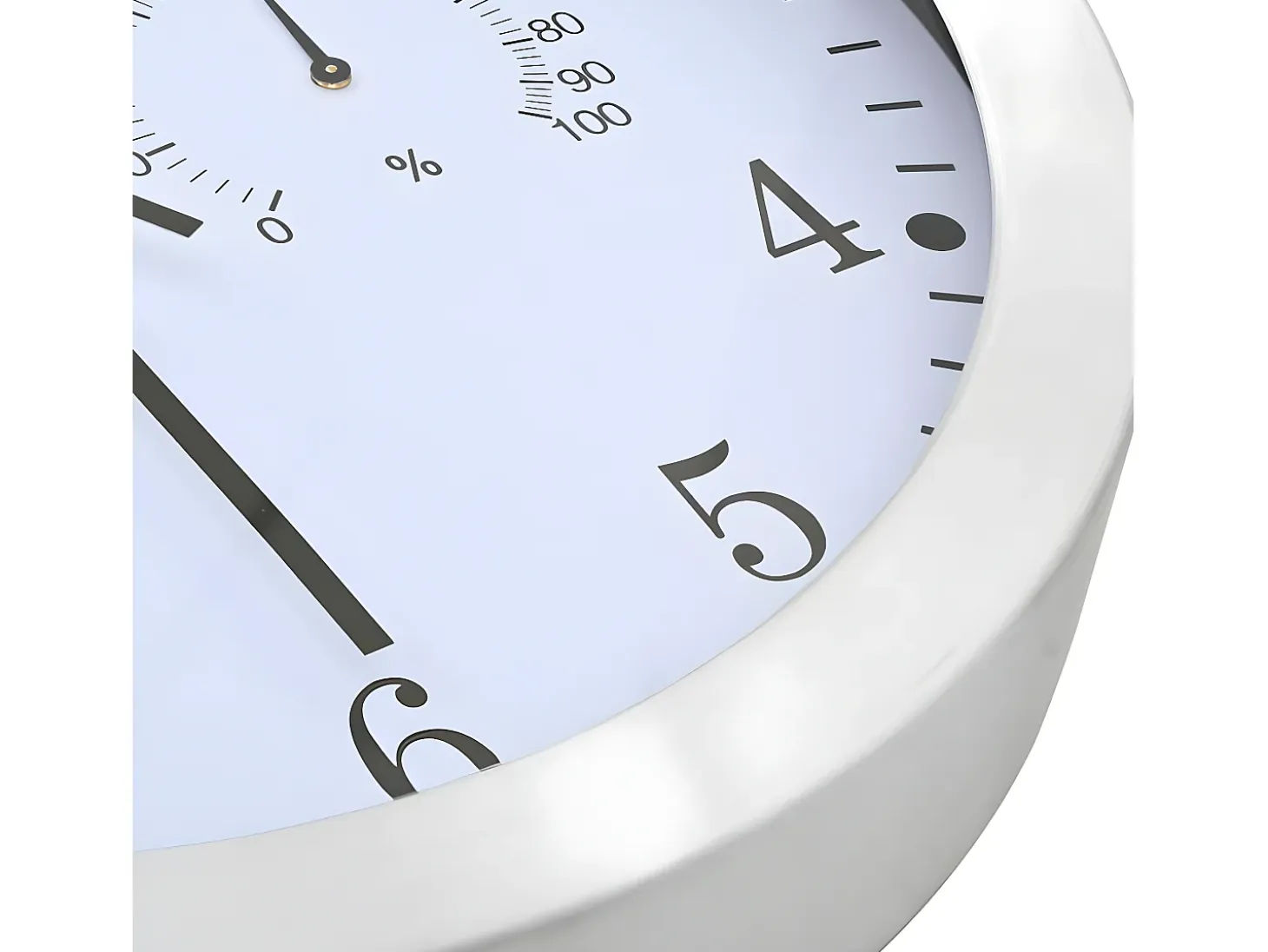 Reloj de pared de cuarzo higrómetro y termómetro 30 cm blanco ES591514