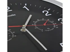 Reloj de pared de cuarzo higrómetro y termómetro 30 cm negro ES935509