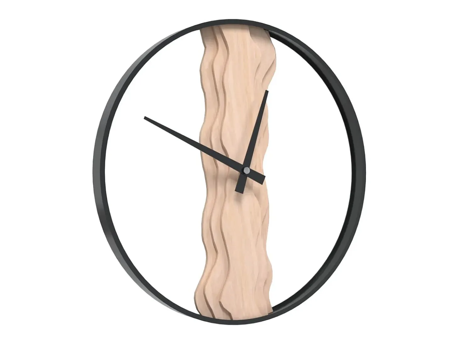 Reloj de pared de hierro y madera de roble marrón Ø35 cm ES345202