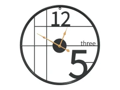 Reloj de pared de hierro negro Ø50 cm ES824264