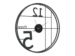Reloj de pared de hierro negro Ø50 cm ES824264