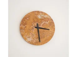 Reloj de pared de piedra ónix marrón para sala de estar moderna