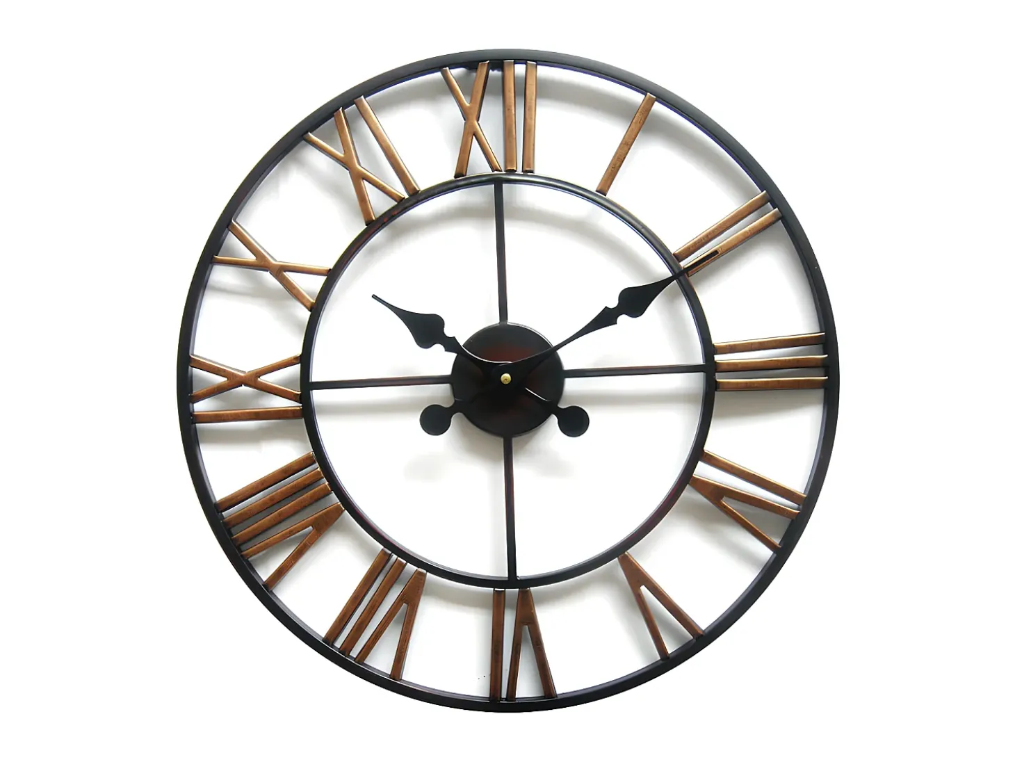 Reloj de pared industrial de hierro bronce y dorado diám 50 cm IRON