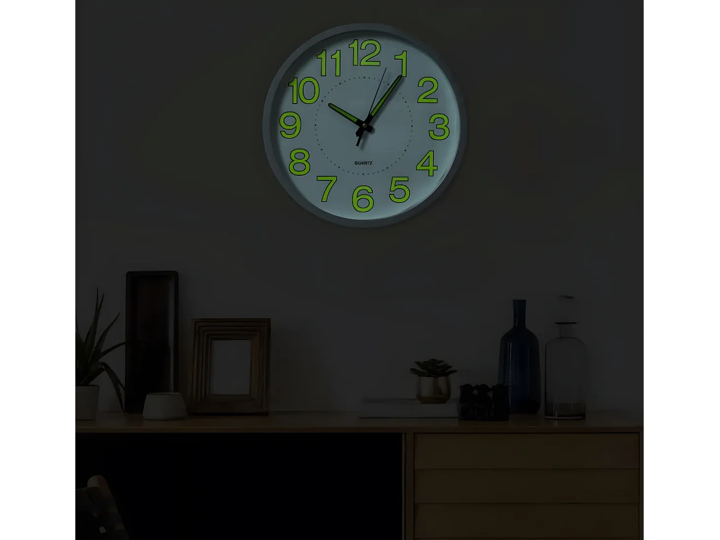 Reloj de pared luminoso blanco 30 cm ES366110