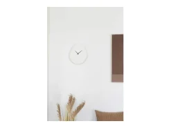 Reloj de pared orgánico de Viena, cemento blanquecino, 28 x 33 cm