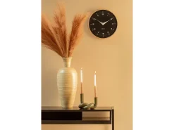 Reloj de pared Osado Dome - Madera negra - Ø30cm