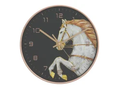 Reloj de pared poliestireno y cristal dorado y blanco Ø29,5 cm ES642293