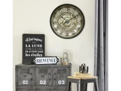 Reloj de Pared Sarkis, Diseño Elegante Gris 50 cm, Salón y Comedor