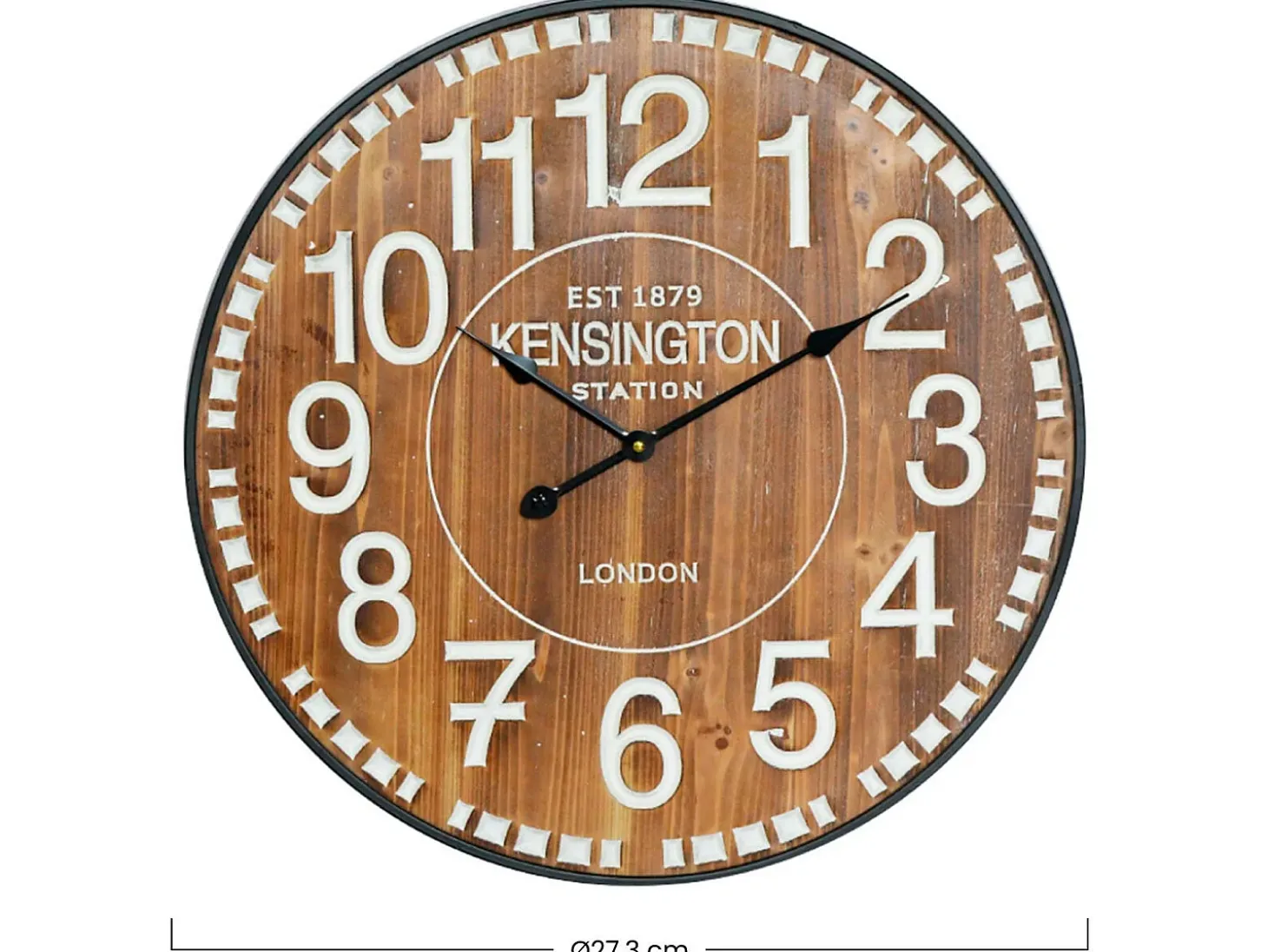 Reloj de Pared Vintage Madera Oscura Ø60cm Thinia Home