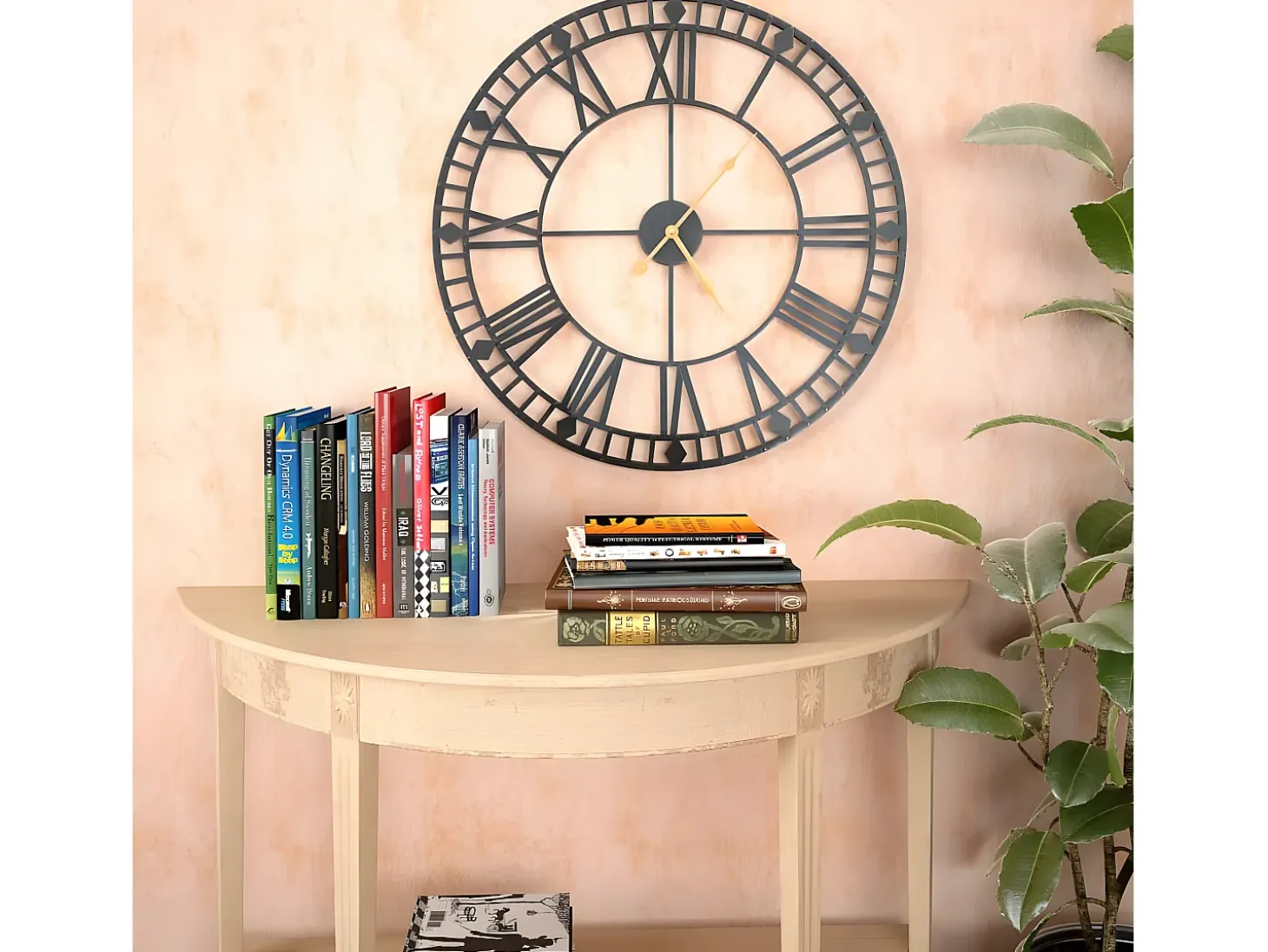 Reloj de pared vintage movimiento cuarzo metal 60 cm XXL ES885500