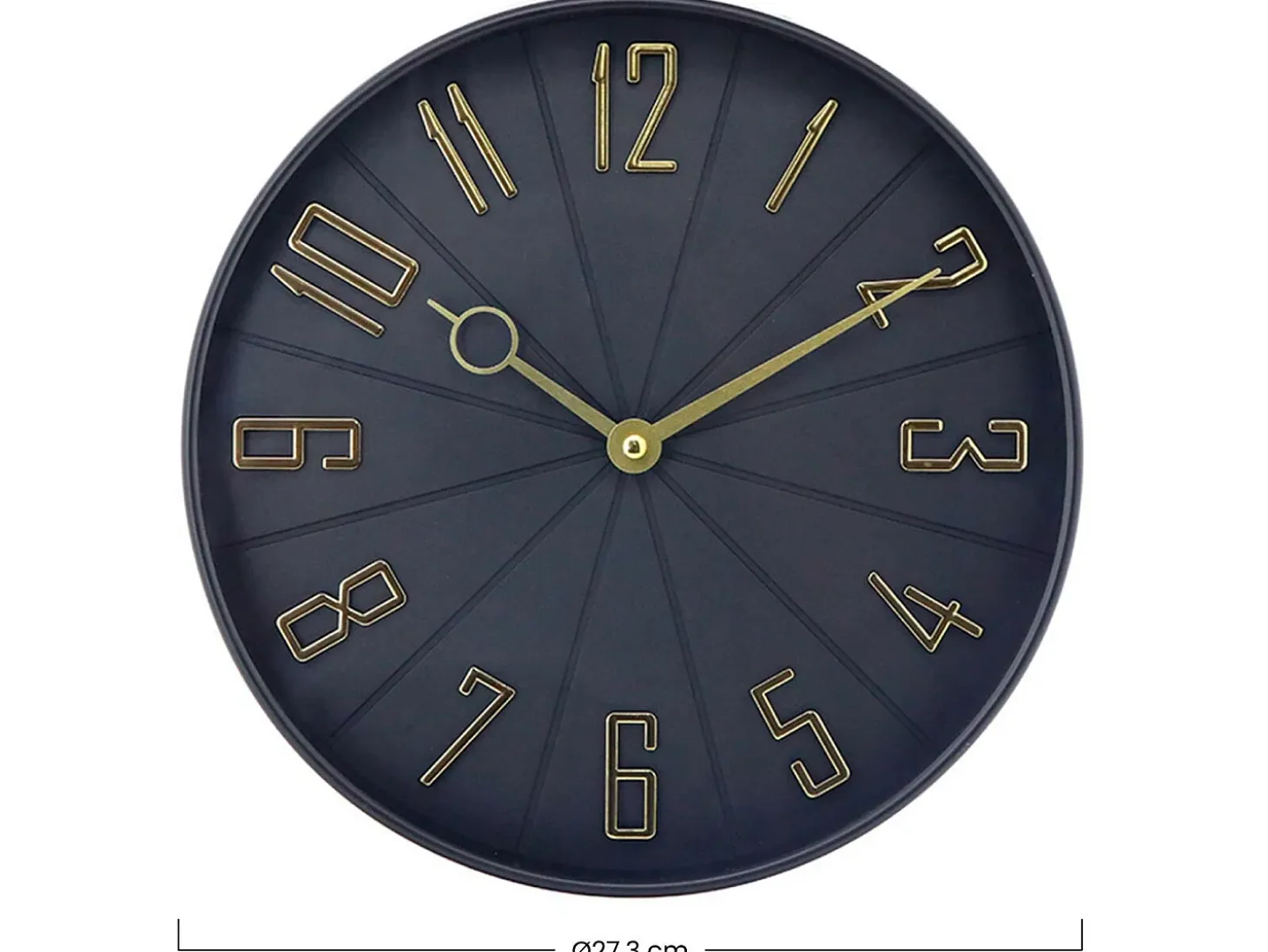 Reloj de Pared Vintage Negro/Dorado Ø27.3 cm Thinia Home
