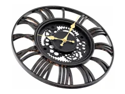 Reloj de Pared Vintage Troquelado Negro/Dorado Ø38 cm Thinia Home