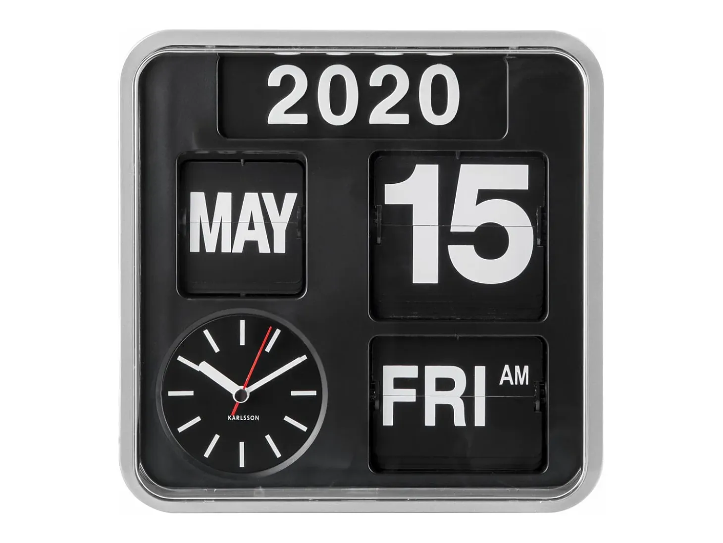 Reloj de plástico Mini Flip 24,5 cm Cromado