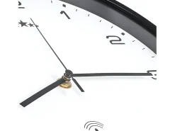 Reloj radiocontrol de pared cuarzo blanco y negro 31 cm ES593131